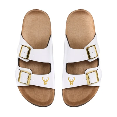 Women's FOCO Milwaukee Bucks Double-Buckle Sandals