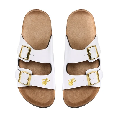 Women's FOCO Miami Heat Double-Buckle Sandals