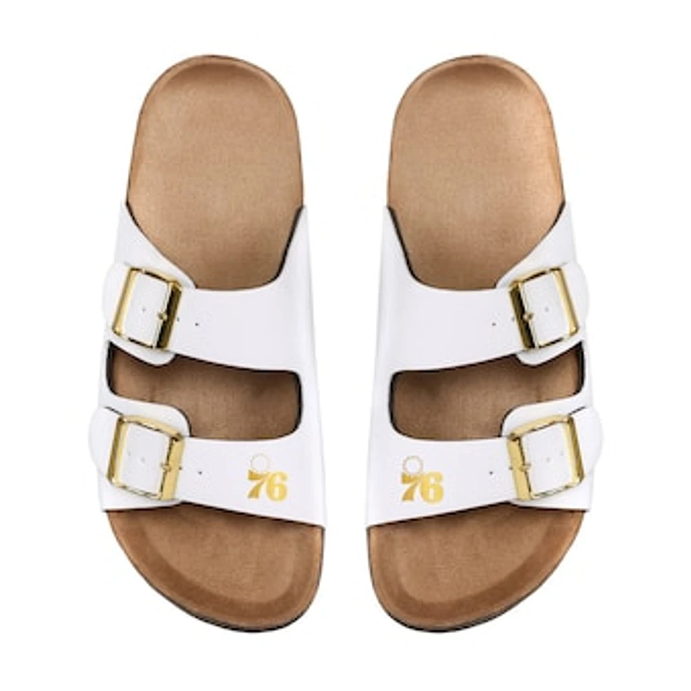 Women's FOCO Philadelphia 76ers Double-Buckle Sandals