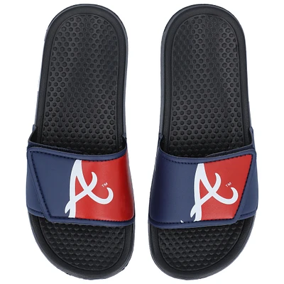 Youth FOCO Atlanta Braves Colorblock Big Logo Legacy Slide Sandals