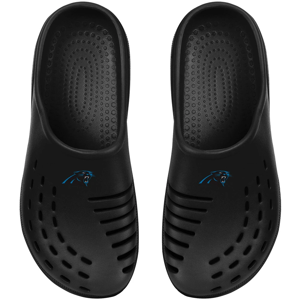 Youth FOCO Black Carolina Panthers Sunny Day Clogs