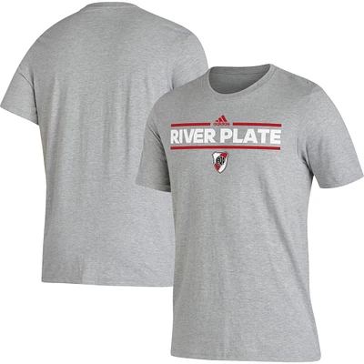 Men's adidas Heathered Gray Club Atlético River Plate Lockup T-Shirt