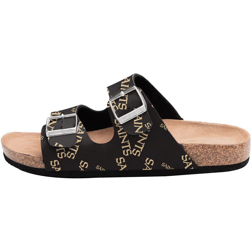 Women's FOCO New Orleans Saints Mini Print Double-Buckle Sandals