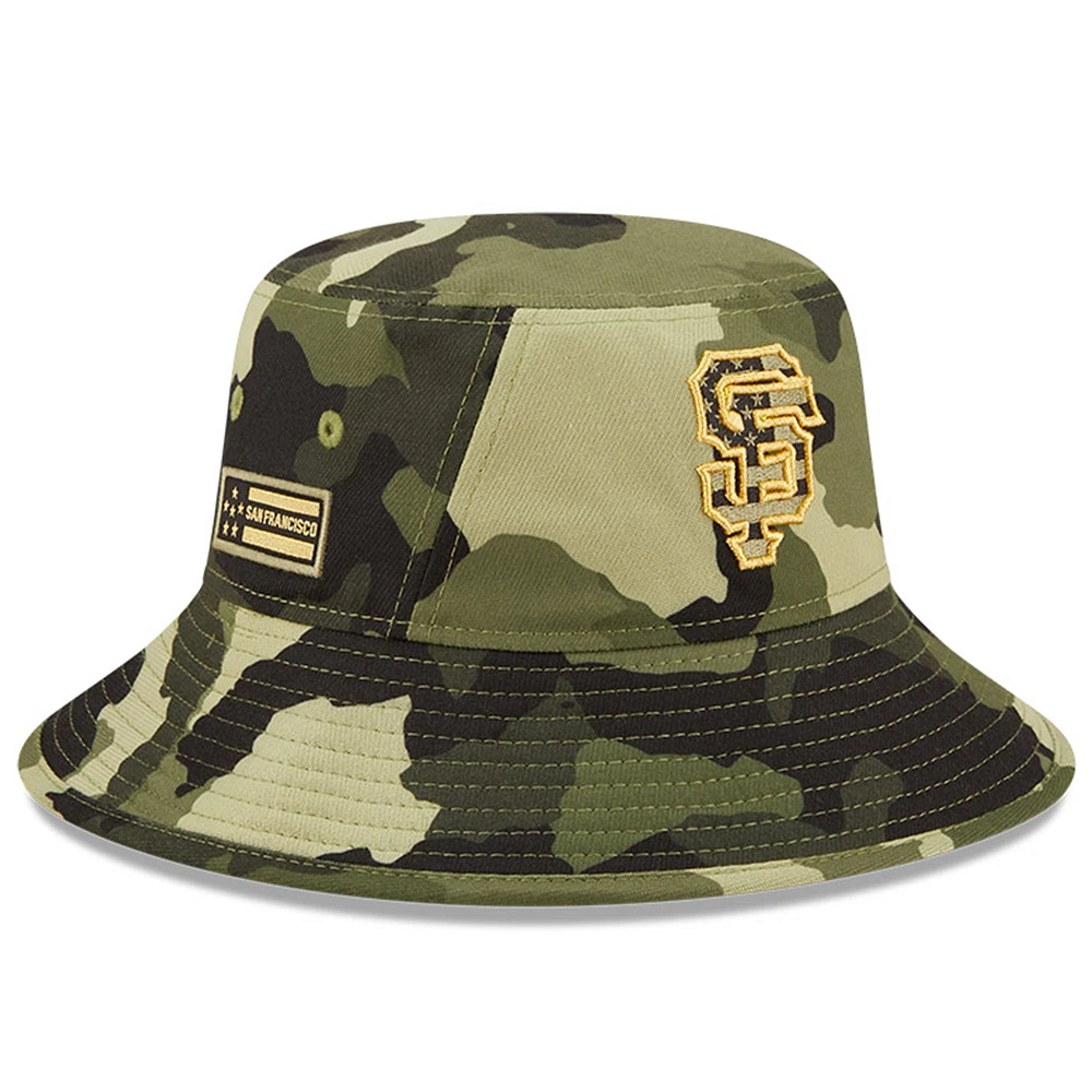 Men's New Era Camo San Francisco Giants 2022 Armed Forces Day Bucket Hat