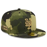 Men's New Era Camo New York Mets 2022 Armed Forces Day On-Field 59FIFTY Fitted Hat