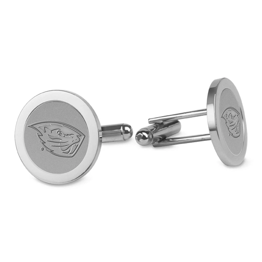 Men's Silver Oregon State Beavers Cufflinks