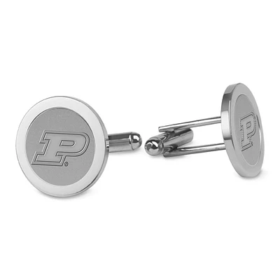 Men's Silver Purdue Boilermakers Cufflinks