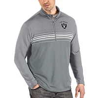 Men's Antigua Steel/Gray Las Vegas Raiders Pace Quarter-Zip Pullover Jacket