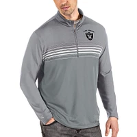 Men's Antigua Steel/Gray Las Vegas Raiders Pace Quarter-Zip Pullover Jacket