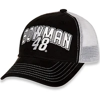 Women's Hendrick Motorsports Team Collection Black/White Alex Bowman Name & Number Adjustable Hat