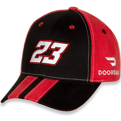 Youth Checkered Flag Black/Red Bubba Wallace DoorDash Big Number Adjustable Hat