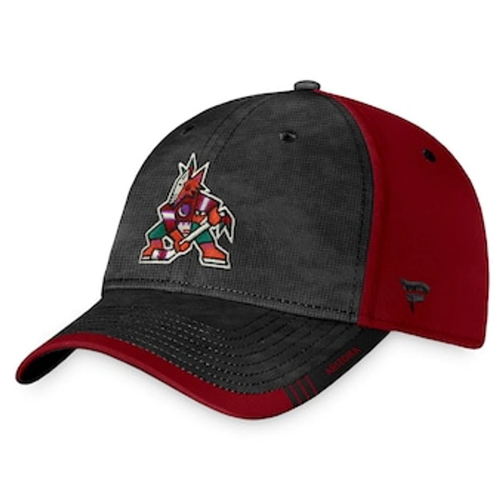 Men's Black/Garnet Arizona Coyotes Authentic Pro Rink Camo Flex Hat