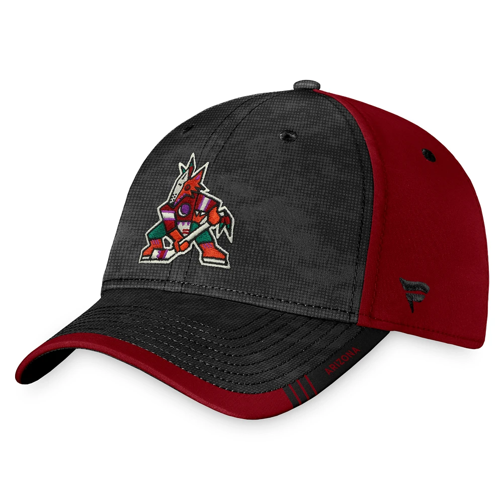 Men's Black/Garnet Arizona Coyotes Authentic Pro Rink Camo Flex Hat