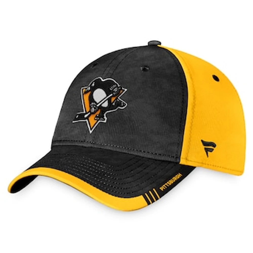 Men's Fanatics Black/Gold Pittsburgh Penguins Authentic Pro Rink Camo Flex Hat