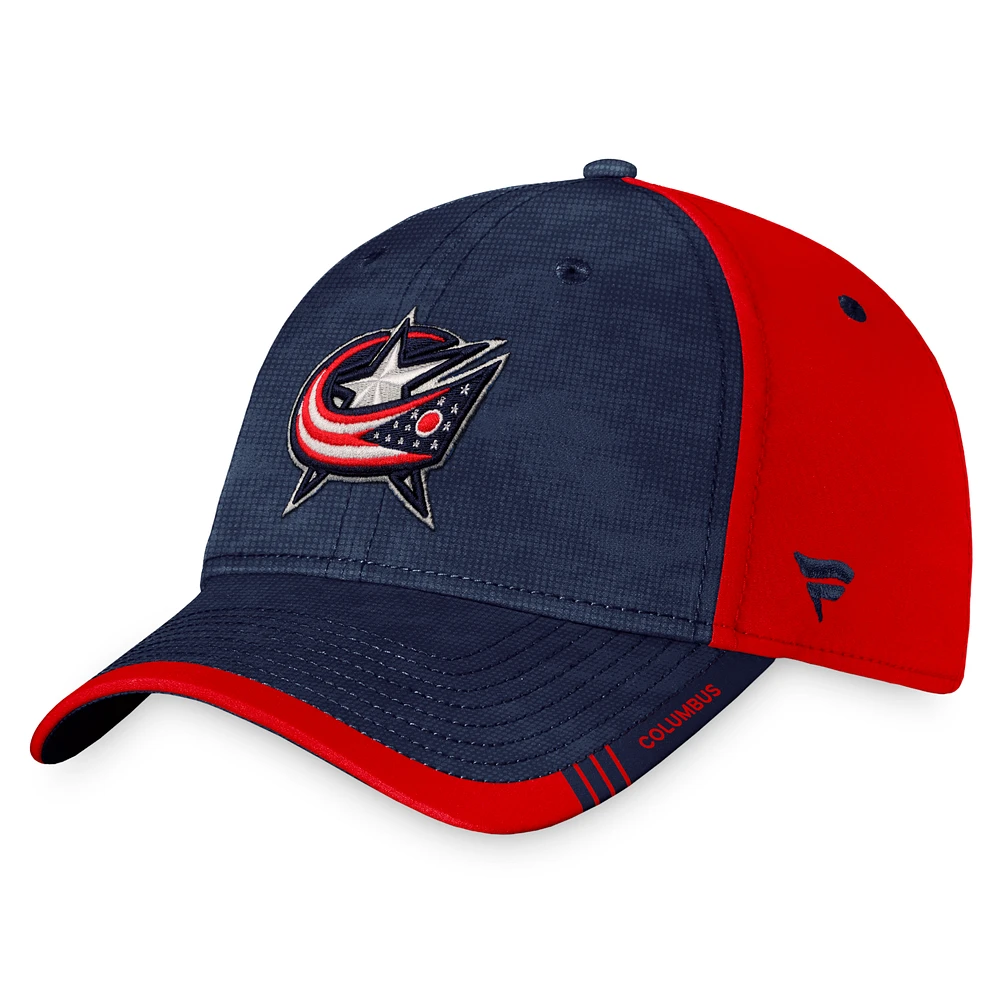 Men's Fanatics Navy/Red Columbus Blue Jackets Authentic Pro Rink Camo Flex Hat