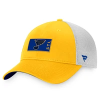 Men's Fanatics Gold/White St. Louis Blues Authentic Pro Rink Trucker Snapback Hat