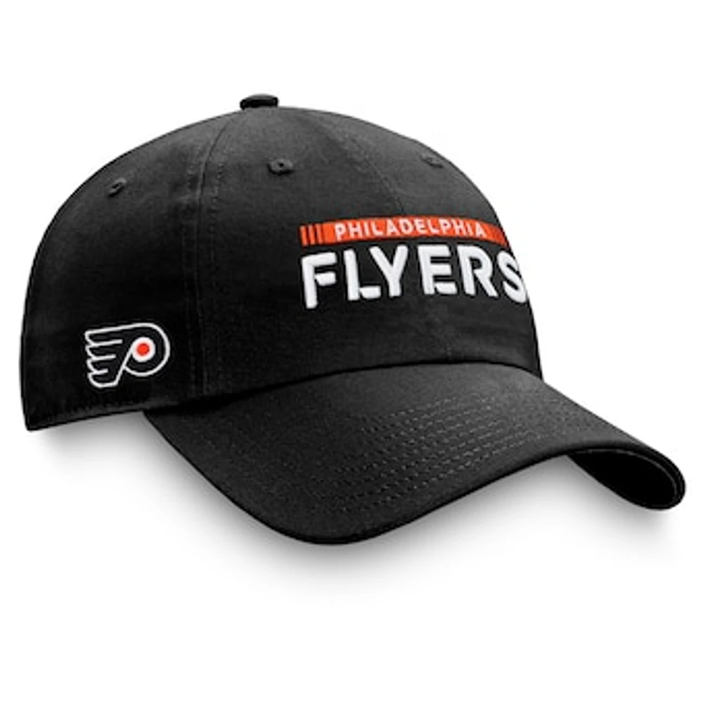 Men's Fanatics Black Philadelphia Flyers Authentic Pro Rink Adjustable Hat