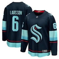 Men's Fanatics Adam Larsson Deep Sea Blue Seattle Kraken Home Breakaway Player Jersey