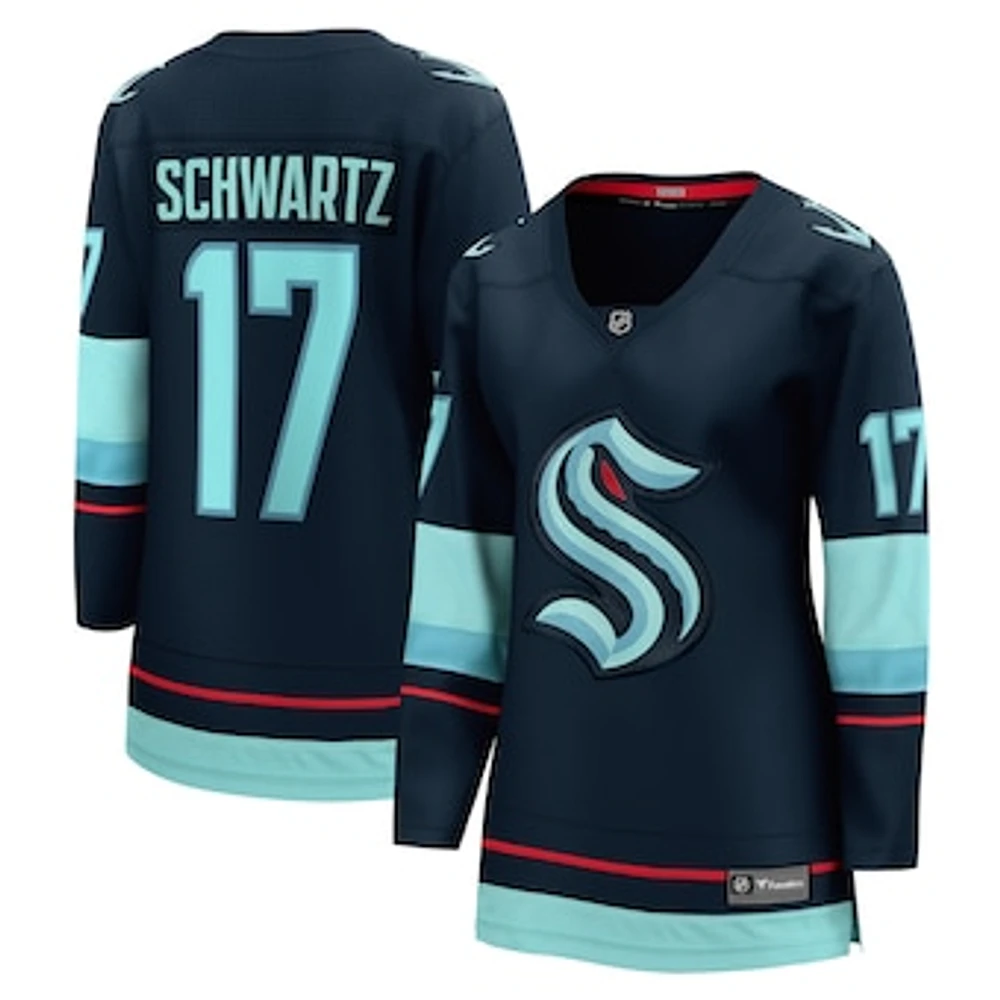 Women's Fanatics Jaden Schwartz Navy Seattle Kraken Home Breakaway Player Jersey