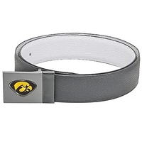 Gray Iowa Hawkeyes Reversible Leather Belt