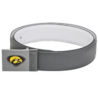 Gray Iowa Hawkeyes Reversible Leather Belt