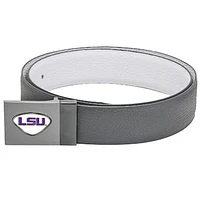 Gray LSU Tigers Reversible Leather Belt