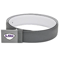 Gray LSU Tigers Reversible Leather Belt