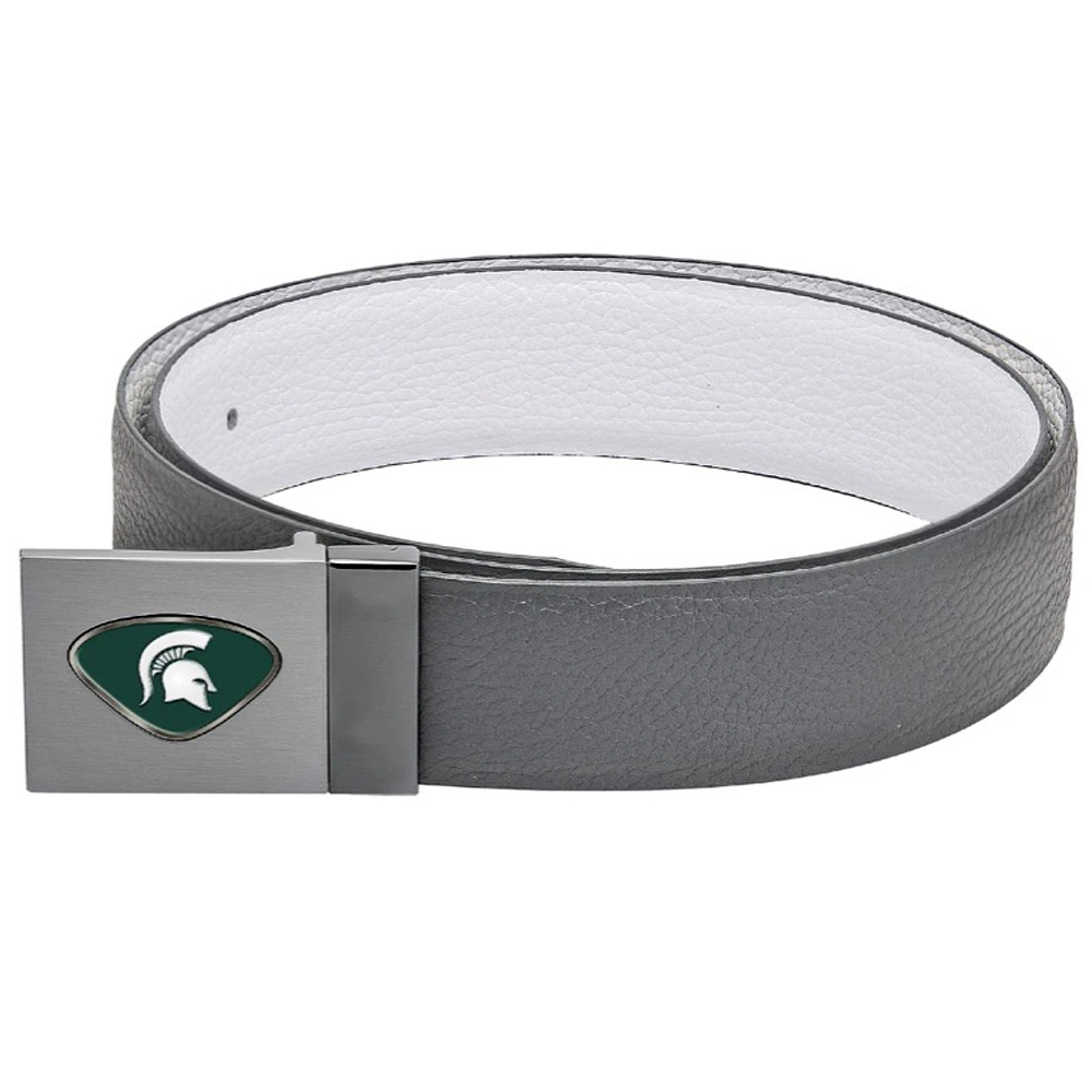 Gray Michigan State Spartans Reversible Leather Belt