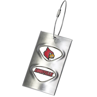 Silver Louisville Cardinals 3.5'' x 2'' Bag Tag