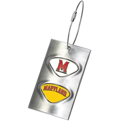 Silver Maryland Terrapins 3.5'' x 2'' Bag Tag