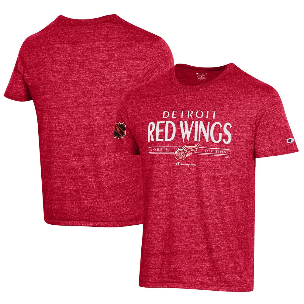 Men's Champion Red Detroit Red Wings Tri-Blend T-Shirt