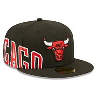 Men's New Era Black Chicago Bulls Side Split 59FIFTY - Fitted Hat