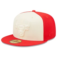 Men's New Era Cream/Red Chicago Bulls Cork Two-Tone 59FIFTY - Fitted Hat