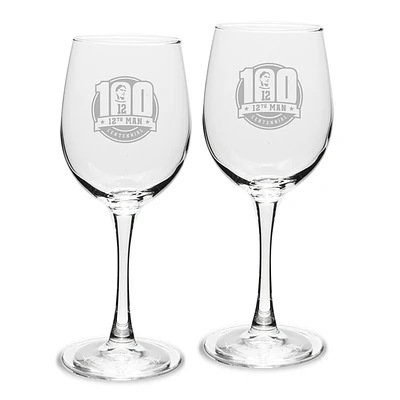 Texas A&M Aggies 12th Man Centennial 2-Piece 12oz. Traditional White Wine Glass Set