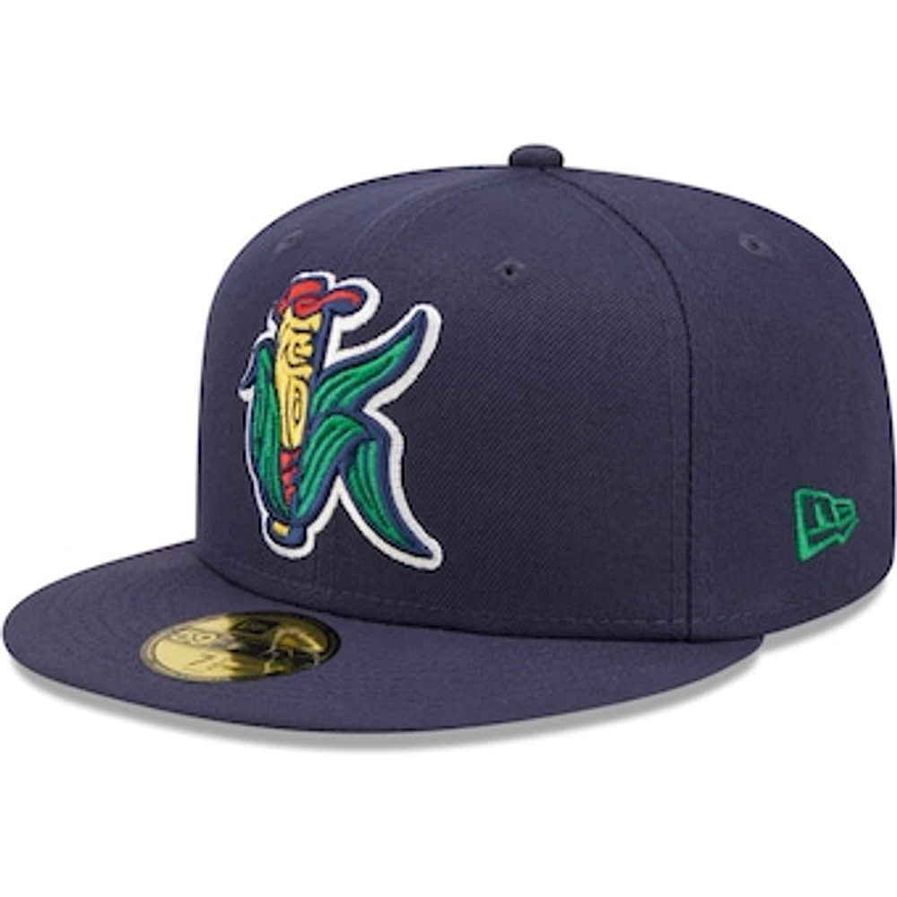 Men's New Era Navy Cedar Rapids Kernels Authentic Collection Team Home 59FIFTY Fitted Hat