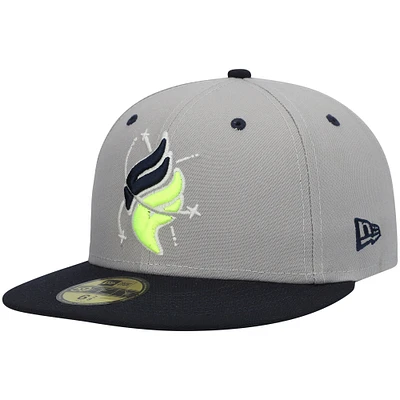 Men's New Era Gray Columbia Fireflies Authentic Collection Team Alternate 59FIFTY Fitted Hat