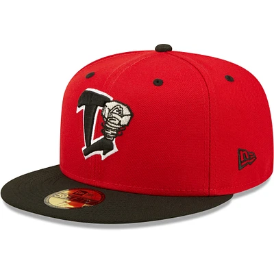 Men's New Era Red Lansing Lugnuts Authentic Collection Team Home 59FIFTY Fitted Hat