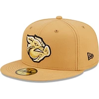 Men's New Era Natural Lehigh Valley IronPigs Authentic Collection 59FIFTY Fitted Hat