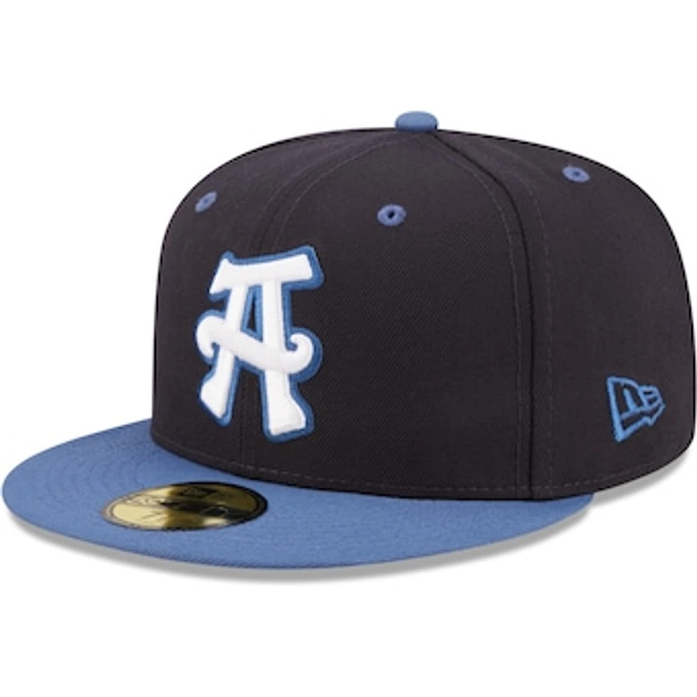 Men's New Era Navy Asheville Tourists Authentic Collection 59FIFTY Fitted Hat