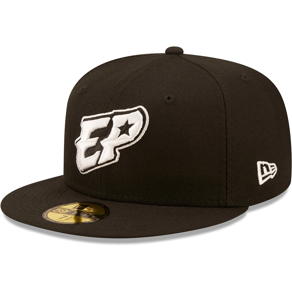 Men's New Era Black El Paso Chihuahuas Authentic Collection 59FIFTY Fitted Hat