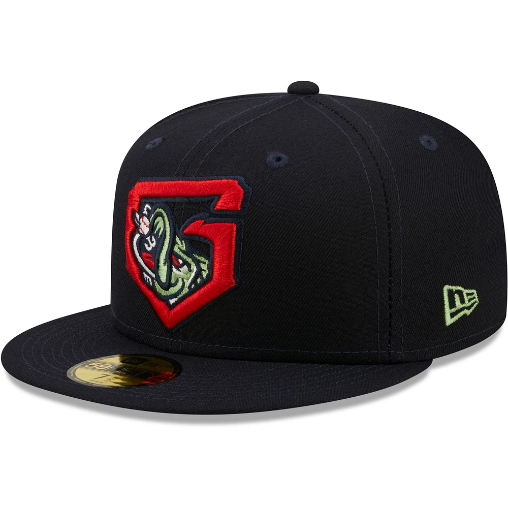 Men's New Era Navy Gwinnett Stripers Alternate Logo Authentic Collection 59FIFTY Fitted Hat