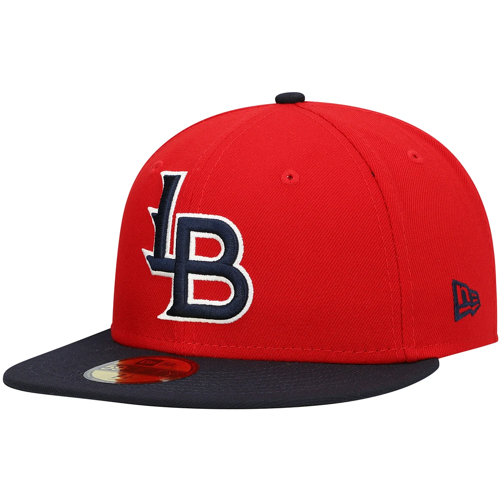 Men's New Era Red Louisville Bats Authentic Collection Team Home 59FIFTY Fitted Hat