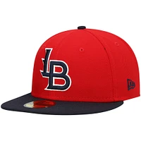 Men's New Era Red Louisville Bats Authentic Collection Team Home 59FIFTY Fitted Hat