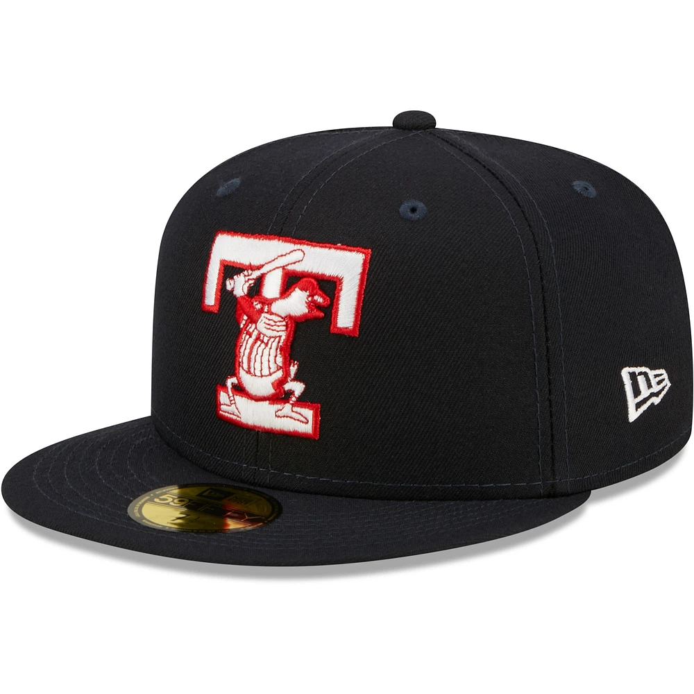 Men's New Era Navy Toledo Mud Hens Authentic Collection 59FIFTY Fitted Hat