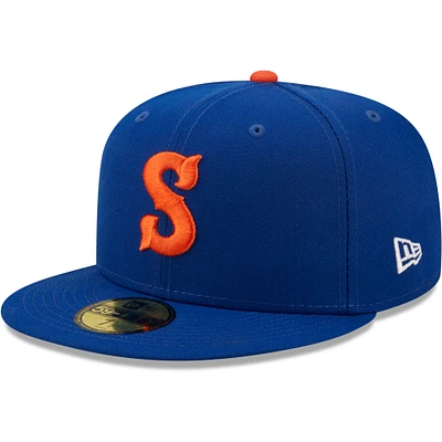 Men's New Era Blue Syracuse Mets Authentic Collection 59FIFTY Fitted Hat
