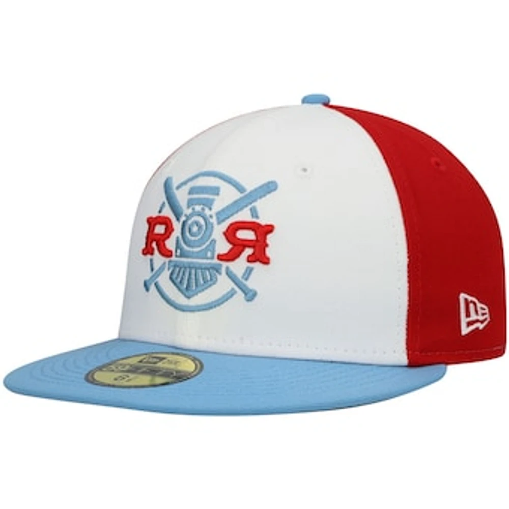 Men's New Era White Round Rock Express Authentic Collection Team Alternate 59FIFTY Fitted Hat