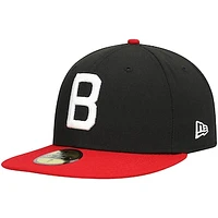 Men's New Era Black Birmingham Barons Alternate Logo 2 Authentic Collection 59FIFTY Fitted Hat