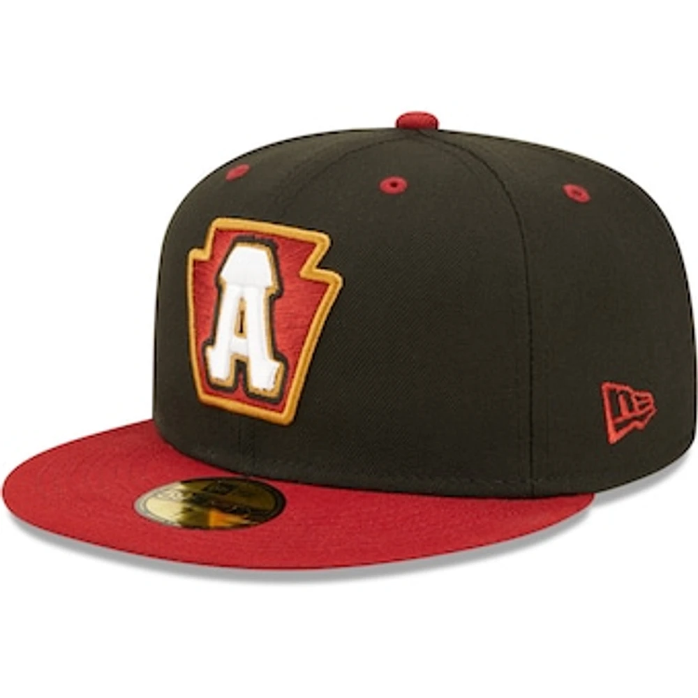 Men's New Era Black Altoona Curve Authentic Collection Team Home 59FIFTY Fitted Hat