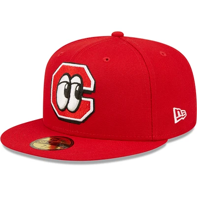 Men's New Era Red Chattanooga Lookouts Authentic Collection Team Home 59FIFTY Fitted Hat