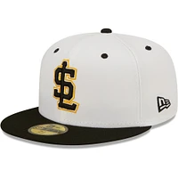 Men's New Era White Salt Lake Bees Alternate Logo Authentic Collection 59FIFTY Fitted Hat